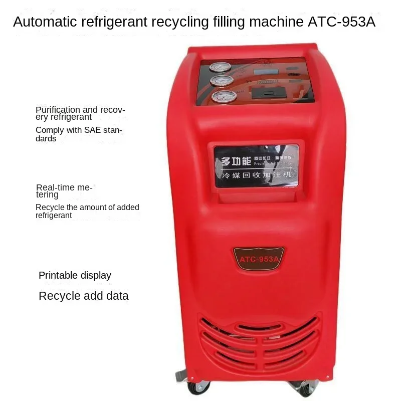 Refrigerant recovery and filling machine for automotive air conditioning Snow Freon refrigerant recovery R134a