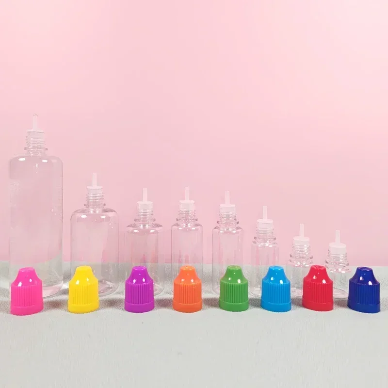 30Pcs 3ml-120ml Empty Plastic Dropper Bottles Squeeze Refillable Clear Eye Fluid Containers With Funnel And Colored Cap For Oil image 3