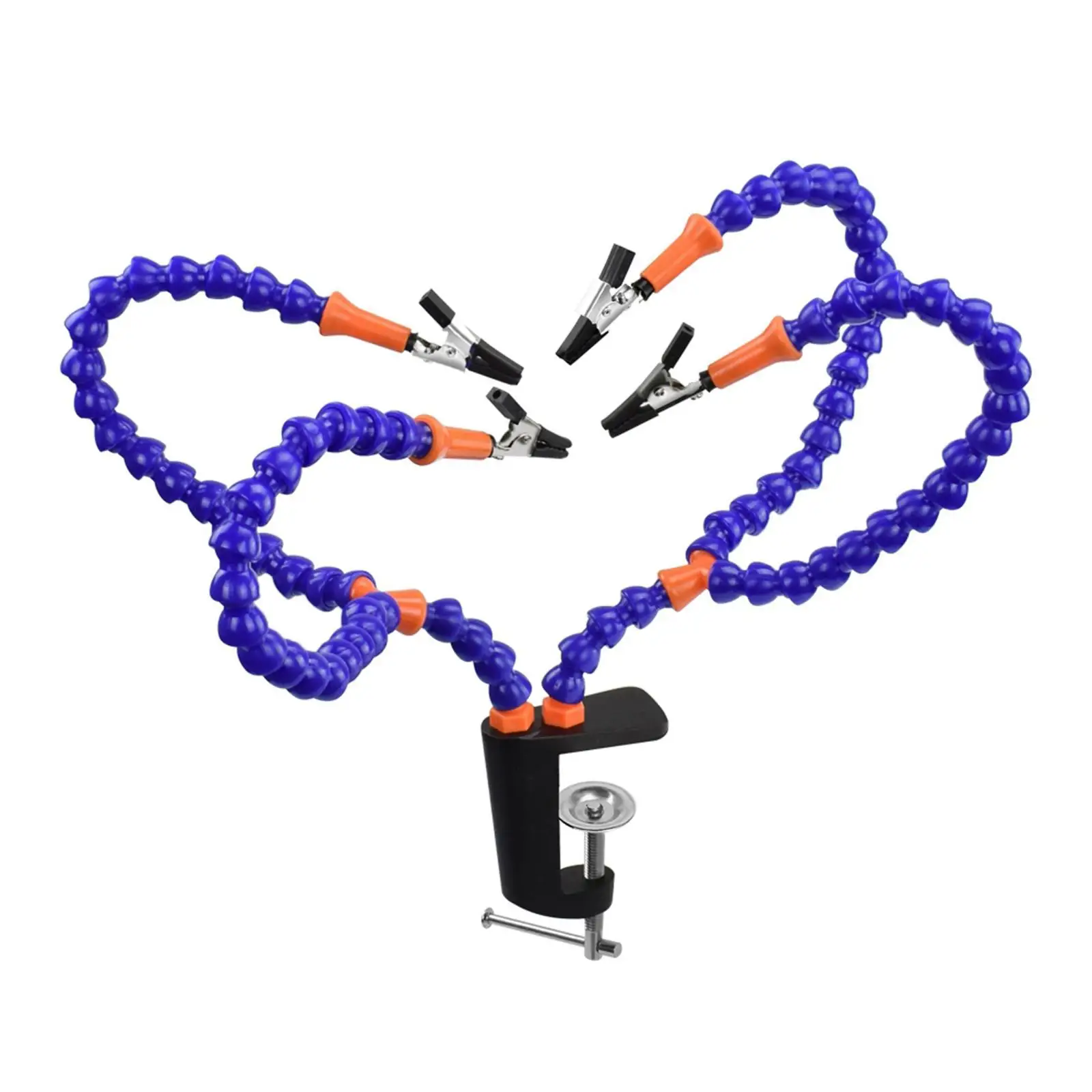 Third Hand Soldering Tool with 4 Alligator Clamps Flexible Arms 275mm Universal Joint Pipe for Electronics DIY Welding