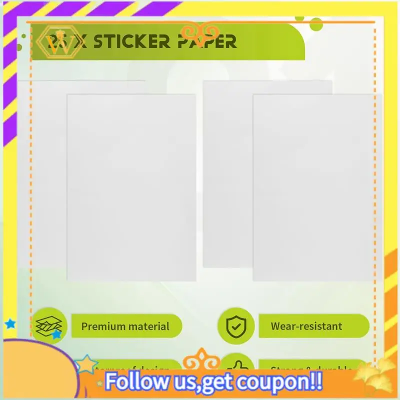 Latest-25 Sheets Printable Vinyl Sticker Paper Self-Adhesive Waterproof Matte White Printing Paper Sheet, For Inkjet Printer