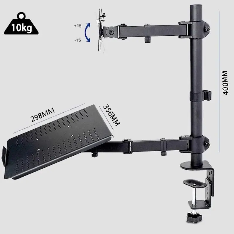 New Durable High Satisfaction Fast Delivery Ultrawide Heavy Adjustable Cheap Plastic-coated Iron Dual Monitor Stand Arm for Home
