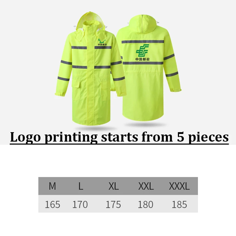 เสื้อกันฝน Hi Vis เสื้อกันฝนแบบสะท้อนแสงเพื่อความปลอดภัยสําหรับผู้ชายและผู้หญิง