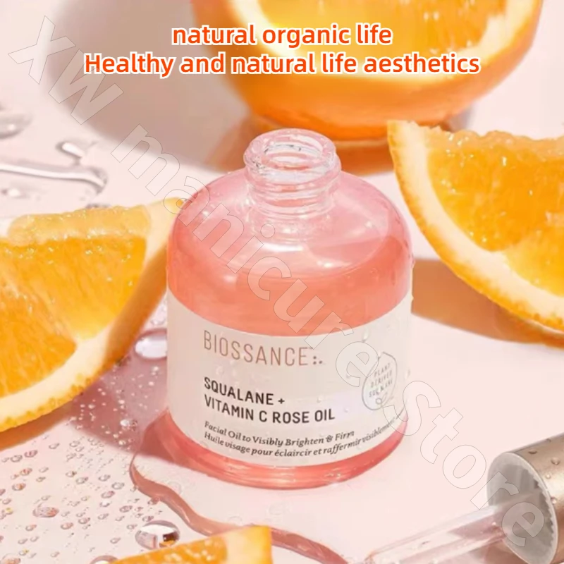 30ml Biossance Squalane Rose Essence Oil VC Vitamin Powder Brightening Exquisite Hydrating Moisturizing Talk Fine Line Essence