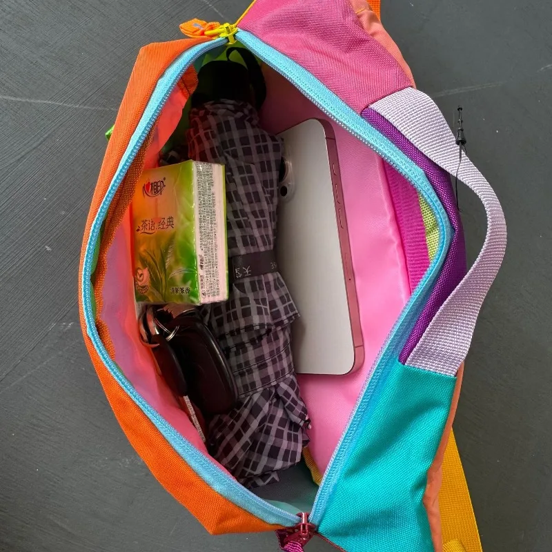 American alpaca bag 3L outdoor sports chest bag crossbody chest bag dopamine