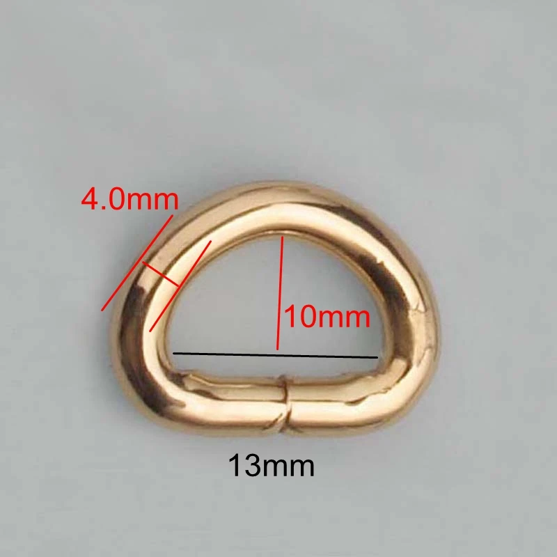 100pcs 5 colors 13*10mm 1/2 inch Small Opened d ring,ound edge d ring,alloy metal Fat d-ring