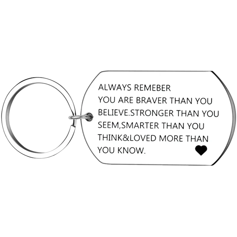 Cute Always Remember You are Braver Keychain Pendant Inspirational Friends Gifts Key Chains