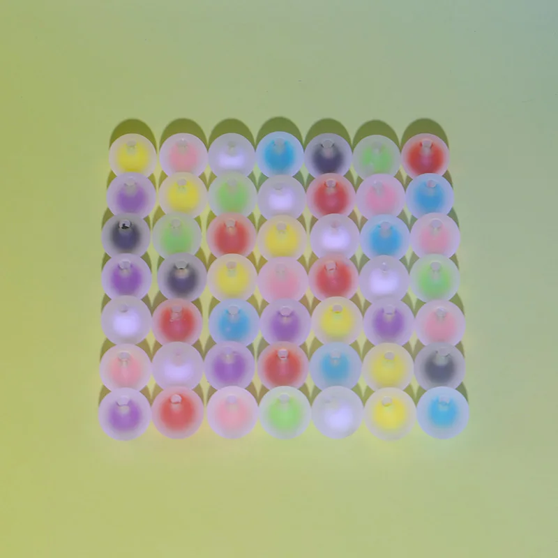 15/30/50/100Pcs 16MM Transparent Frosted Loose Beads Bracelet Key Chain Jewelry Accessories AB Color Pearl of Beading