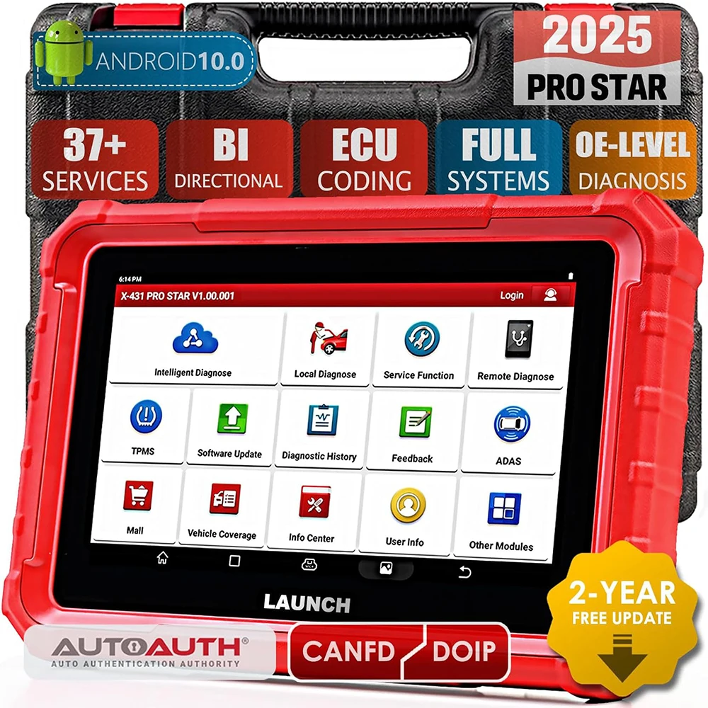 LAUNCH X431 PRO Star Bidirectional Scan Tool Full System Diagnostic Tool ECU Coding 38+Reset CANFD/DOIP FCA AutoAuth 2 Year Free