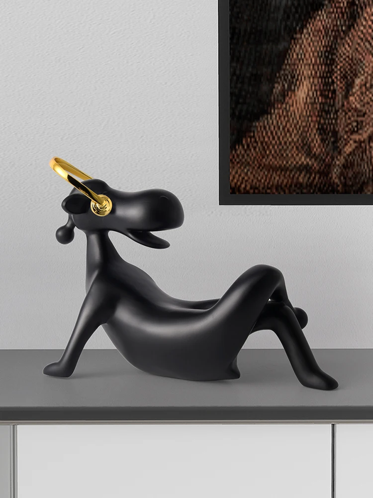 

Cute Room Decor Creative Abstract Music Dog Figurine Statue Ornaments Luxury Home Desk Accessories Decor Cartoon Crafts Gifts