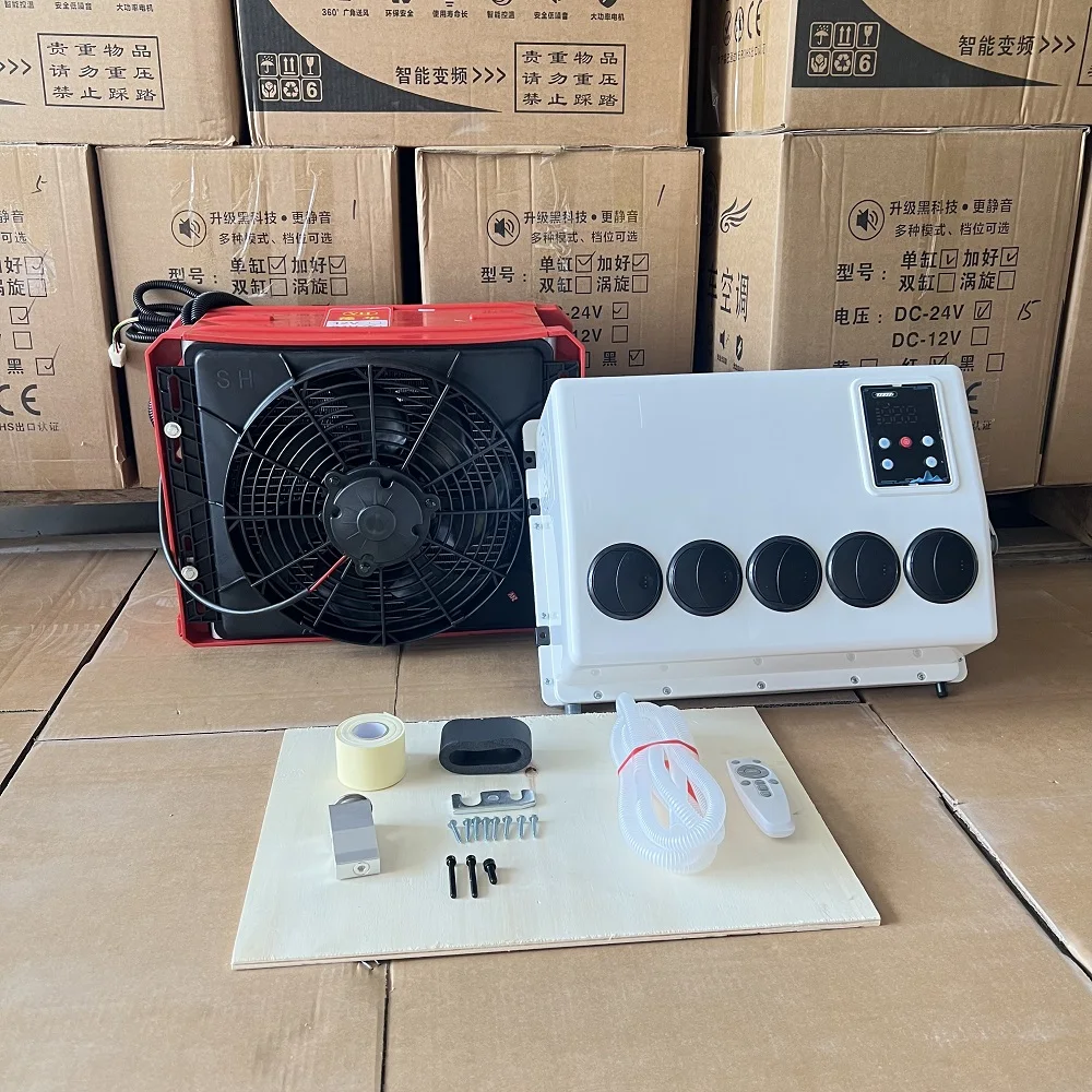 Split Type DC 12V 24V Parking Air Conditioner Under Dash Truck Cab Air Cooler