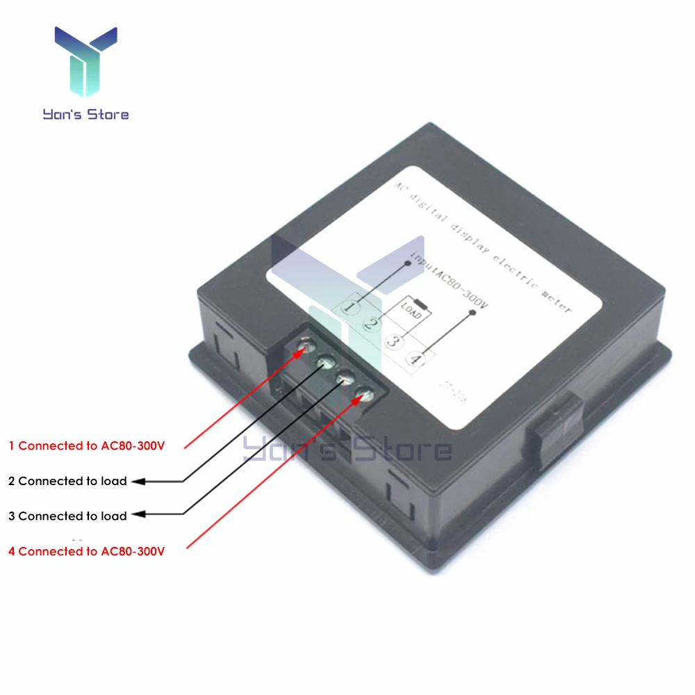 AC 80-300V 20A Digital Voltmeter Ammeter Power Energy Meter LED AC Wattmeter Electric Voltage Current Meter with Alarm Function