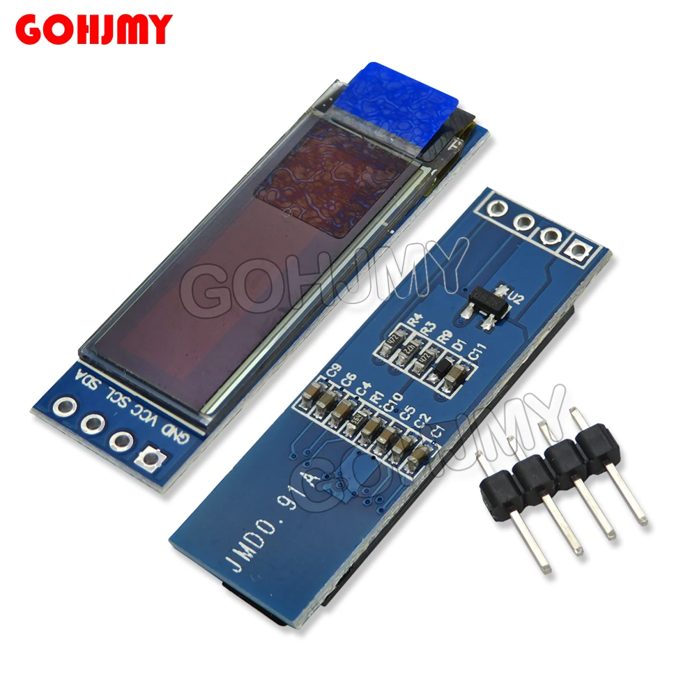 WAVTZT OLED Module DC 3.3V~5V 0.91 Inch White/Blue OLED 128X32 OLED LCD LED Display Module 0.91