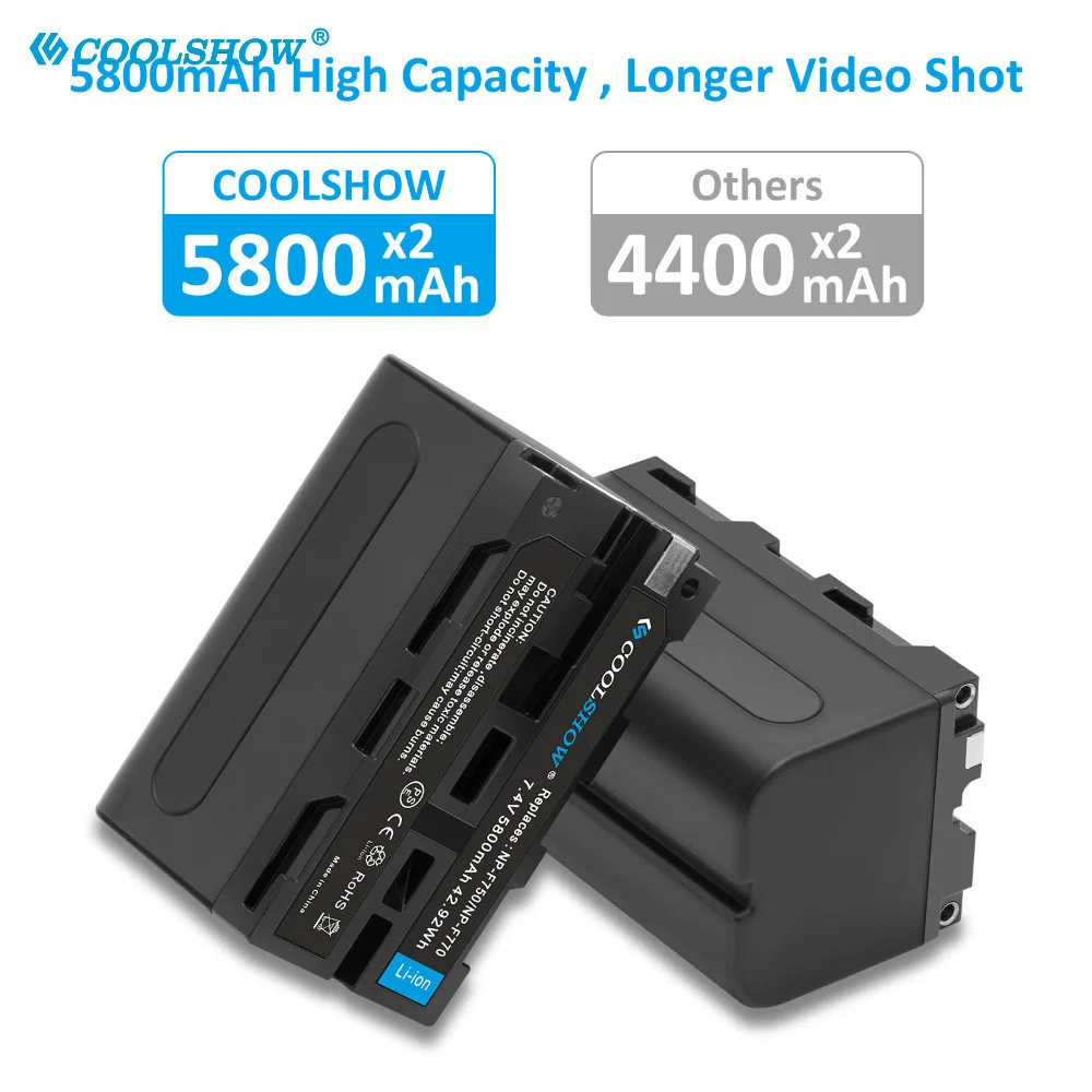 5800mah بطارية NP-F750 لسوني NP F750 F770 F730 F970 F550 CCD-RV100 TRU47E TRV36 كاميرا رقمية التصوير بطاريات المصباح