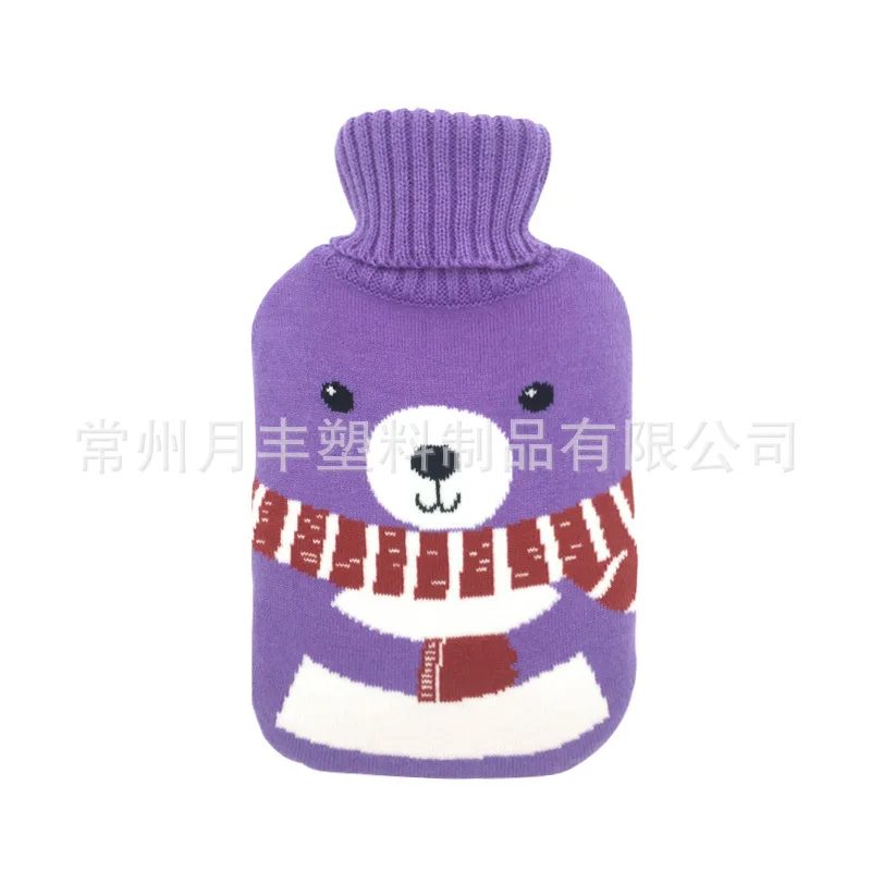 2000ml hot water bottle cloth cover plush cover heat insulation removable cartoon knitted cloth cover styles.