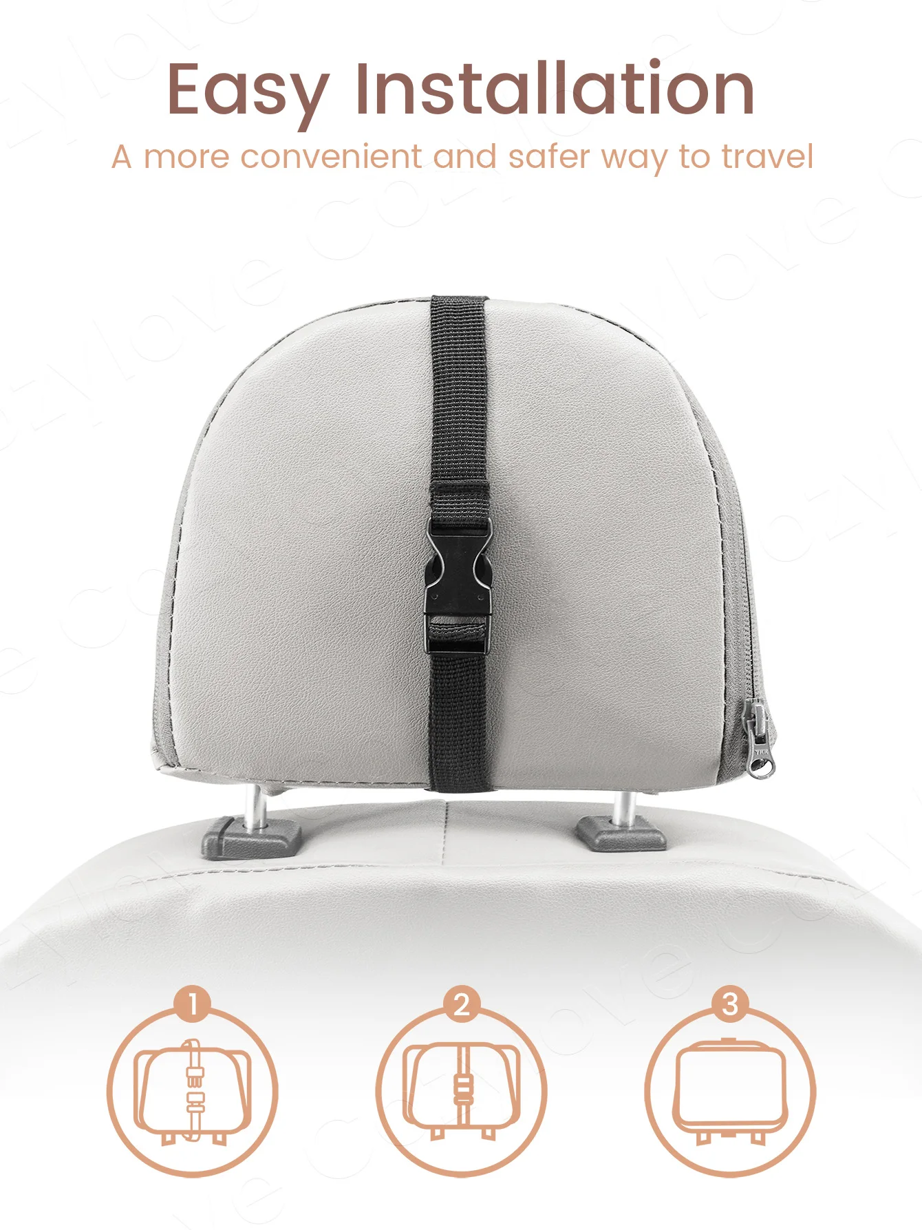 مرآة سيارة للأطفال مقاومة للكسر - مرآة مراقبة خلفية بزاوية واسعة مع أحزمة قابلة للتعديل، تصميم محدب للأمان