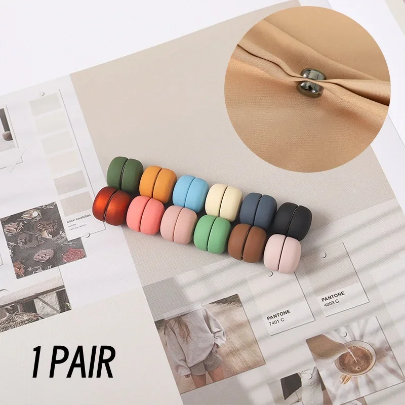 1 Pair Magnet Buttons Invisible Magnetic Metal Buttons DIY Clothing Headband Scarf Hat Clasp Decoration Moslem Sewing Supplies