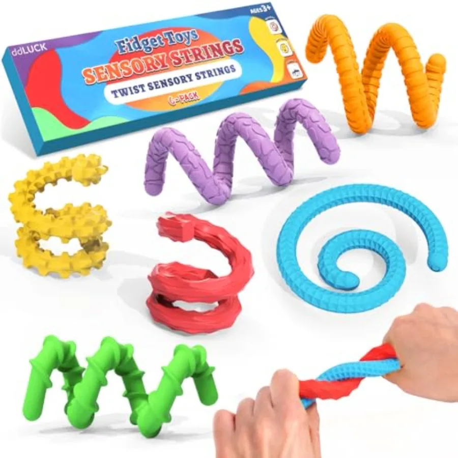 

Fidget Toys Silicone Sensory Sticks, Textured Calming Sensory Toys for with Autism, Autism Toy for Anxiety Relief, Travel Toy f