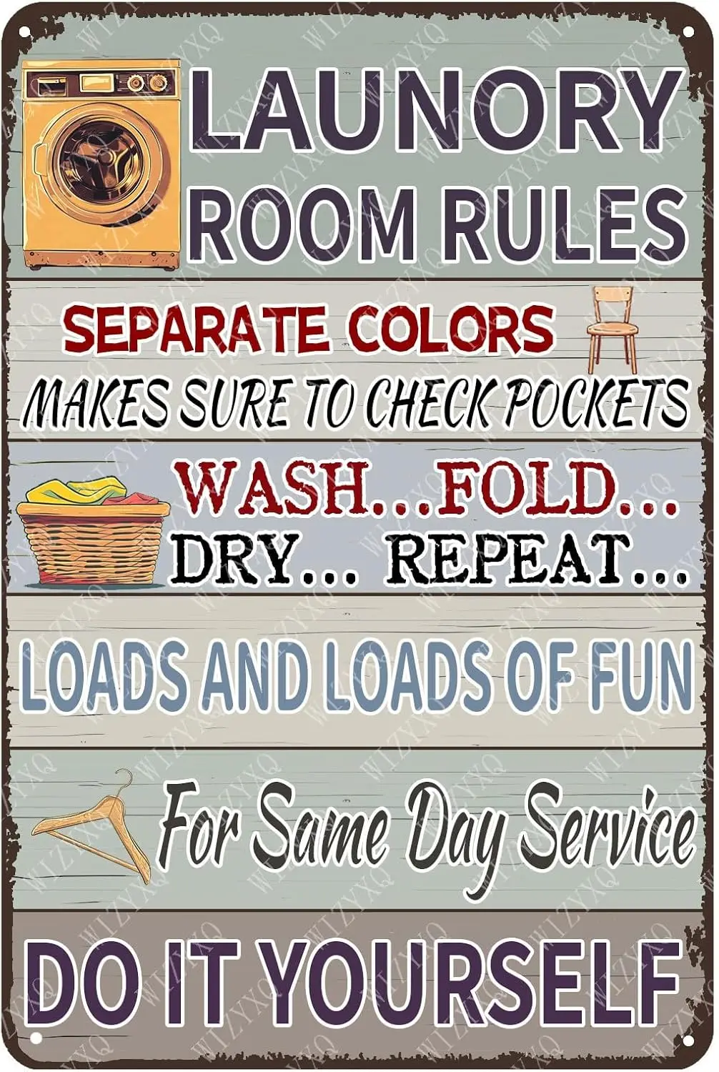 Metl Sgns Lunory Room Rules  t Yourself Sgn Vntge lumnum Tn Sgn for Home Br Bthroom Yrd Swmmng Pool Ktchen Wll Decor 12x8 nch