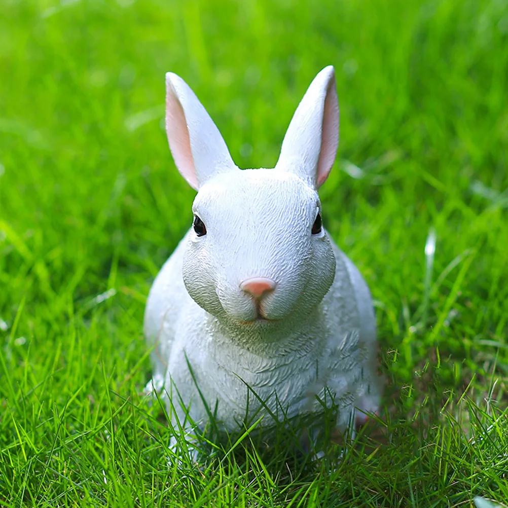 

Unique Rabbit Shaped Resin Decor Lovely Garden Ornament for Yard Patio Desktop Decoration Fine Workmanship Exquisite Home