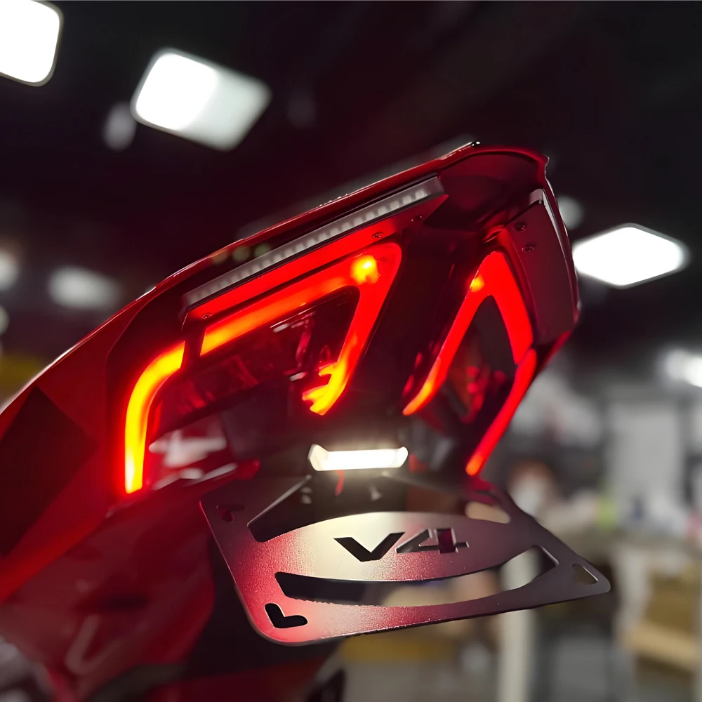 

For Ducati Panigale/Streetfighte V2 V4 V4S Motorcycle Accessories LED License Plate Holder Bracket Tailstock Frame Bracket 2025+