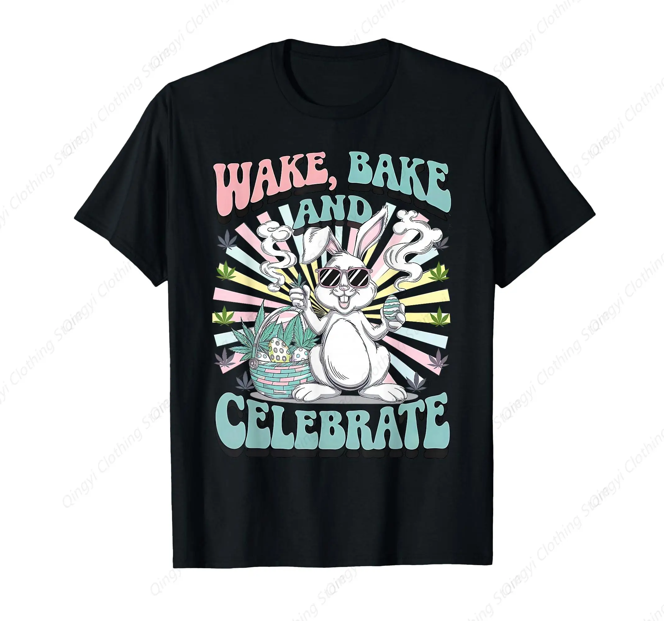 

Easter Bunny Marijuana Cannabis Stoned 420 Weed Happy 420 T-Shirt