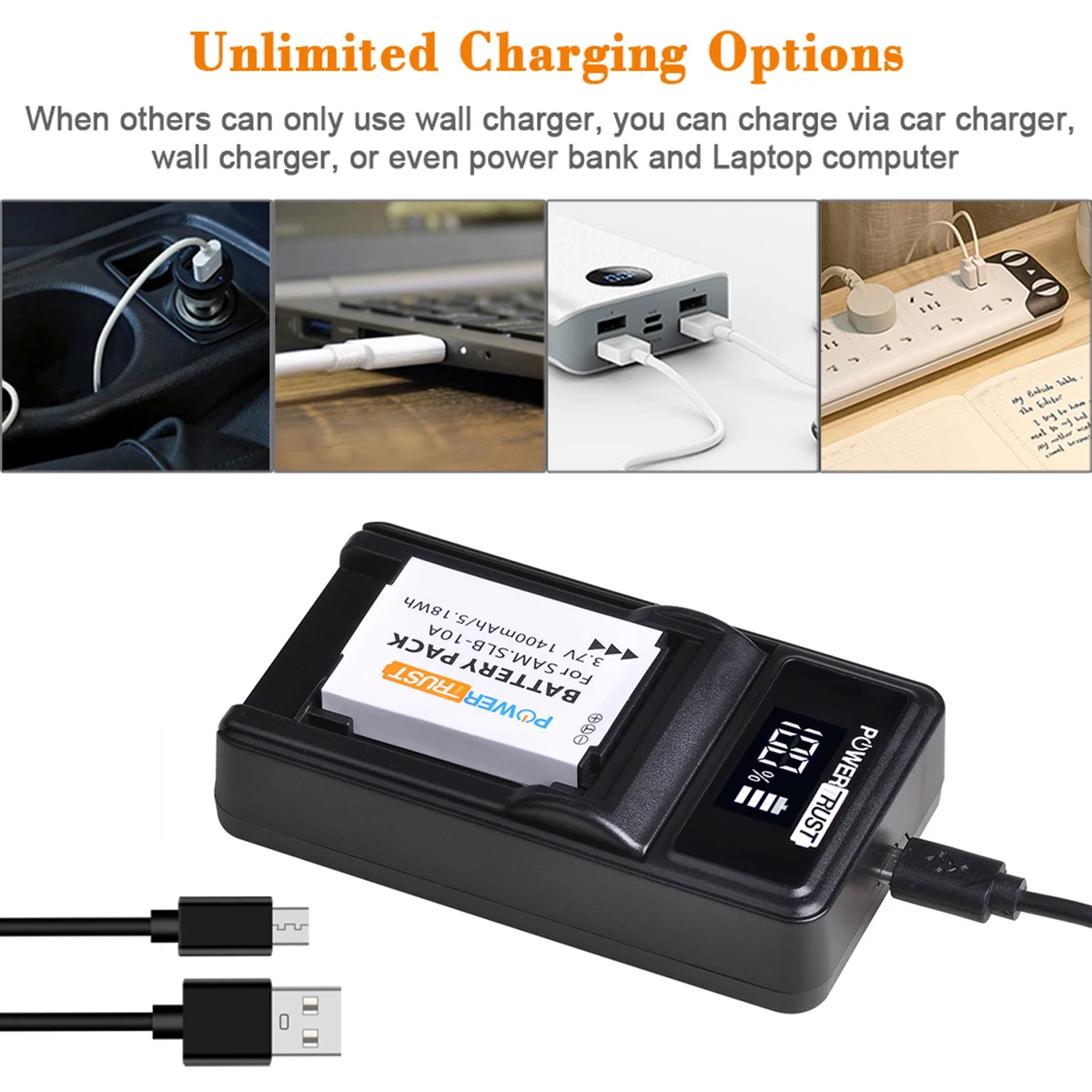 SLB-10A SLB10A SLB 10A Battery + LED USB Charger for Samsung EX2F HZ15W SL202 SL420 SL620 SL820 WB150F WB250F WB350F WB750 WB800