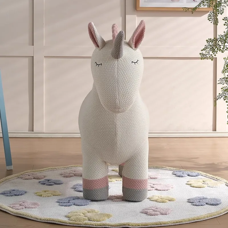 어린이 보조 의자 어린이용 나무 동물 유니콘 의자 승용 오토만 장난감 창의적인 의자 어린이용 스툴