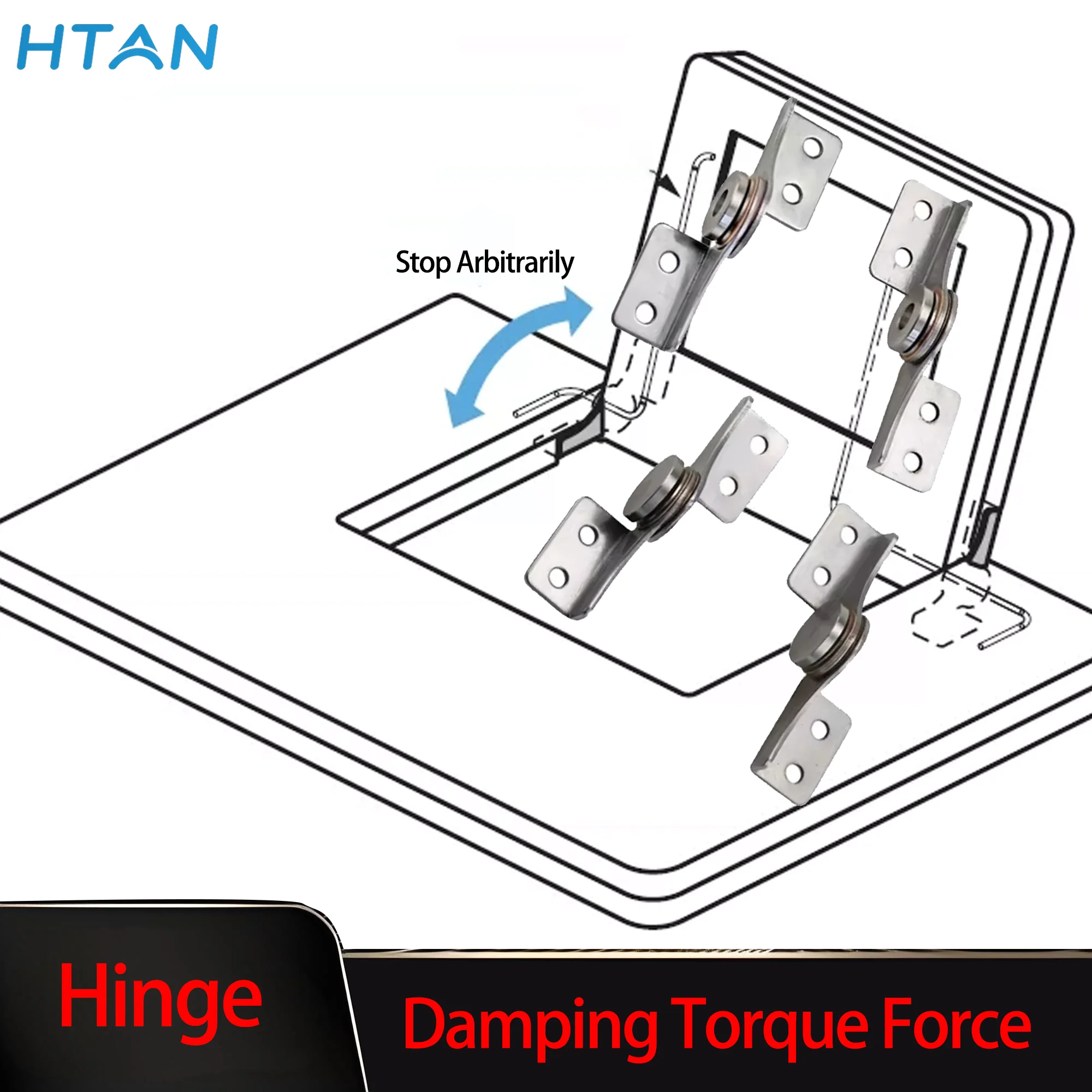 

Комплект из 1 шт. петли из нержавеющей стали с демпфирующим вращающимся валом и регулировкой крутящего момента для оборудования с лезвиями, обеспечивающей свободную остановку и закрытие (демпферная петля)