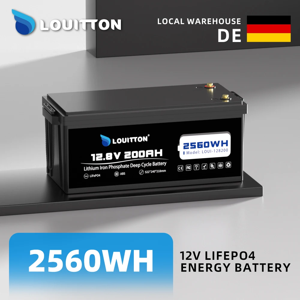 

12V 200Ah LiFePO4 Battery Built-in BMS Lithium Battery for Replacing Most of Backup Power Home Energy Storage Off-Grid RV