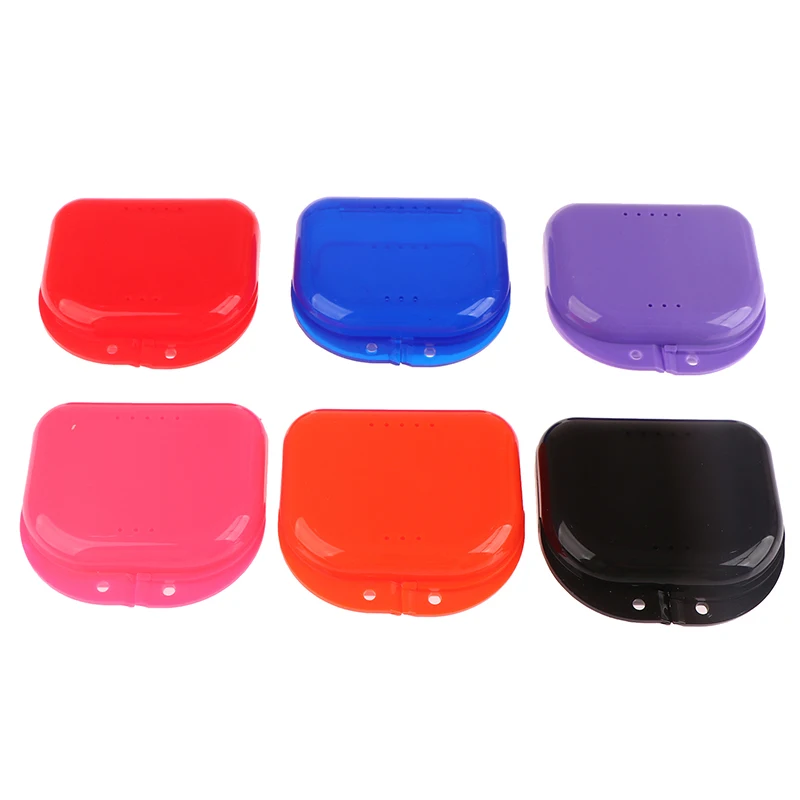 Denture Storage Box Dental Retainer Orthodontic Mouth Guard Container Plastic Oral Hygiene Supplies Tray Dental Appliance Case