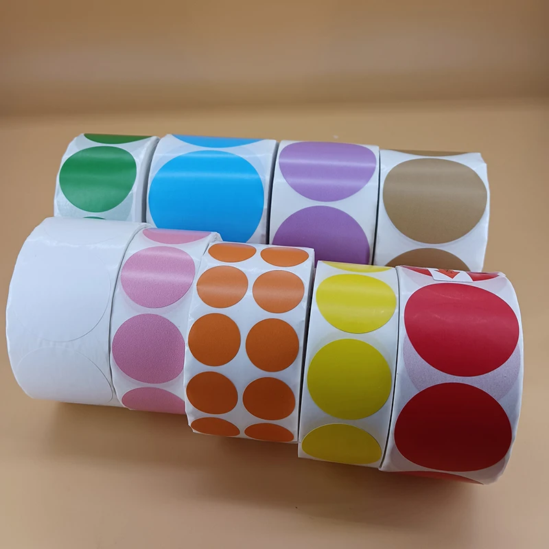 4 cm (1.57 inch) x 800 pcs Round Color Thermal Sticker Label Blank Direct Thermal Paper Label Small Circular Price Sticker QR Co