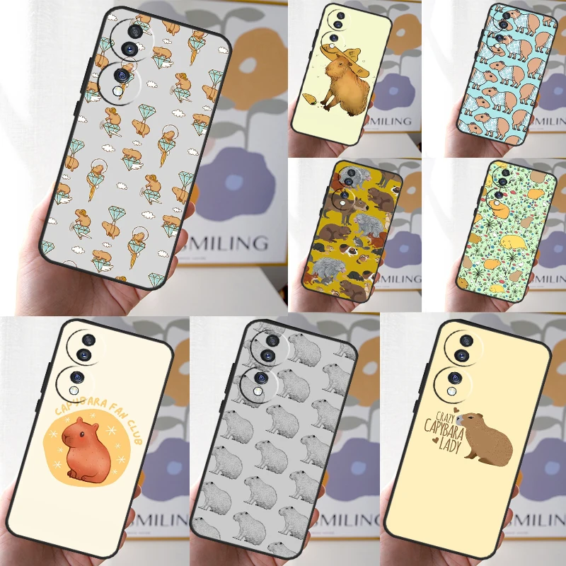 Cute Cartoon Capybara Case For Honor X8b X9b X8 X9 X6a X7a X8a X9a Cover For Honor Magic 6 5 Pro 50 70 90 Lite