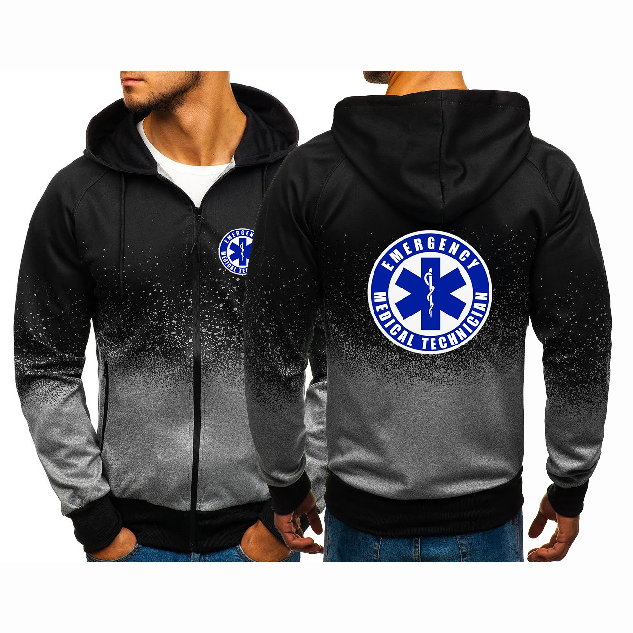 EMT Paramedic Emergency Medical 2023 Men's Jacket Printing Casual Harajuku Gradient color Coat Sweatshirts Zipper Hoodies Tops