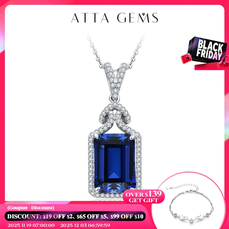 

Женское колье из серебра 925 пробы с голубым сапфиром, 14 х10 мм