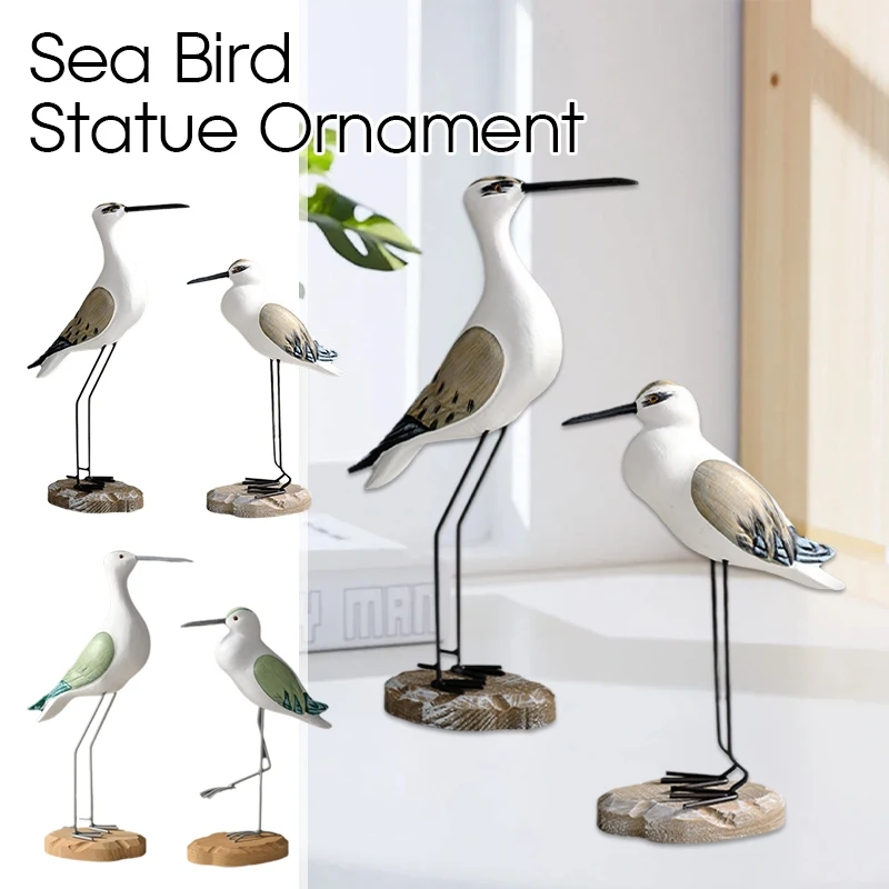 

Ocean Style Wooden Seagull Seabirds Creative Home Decor Ornament Gift Environmentally Materials Suitable for Home Decoration