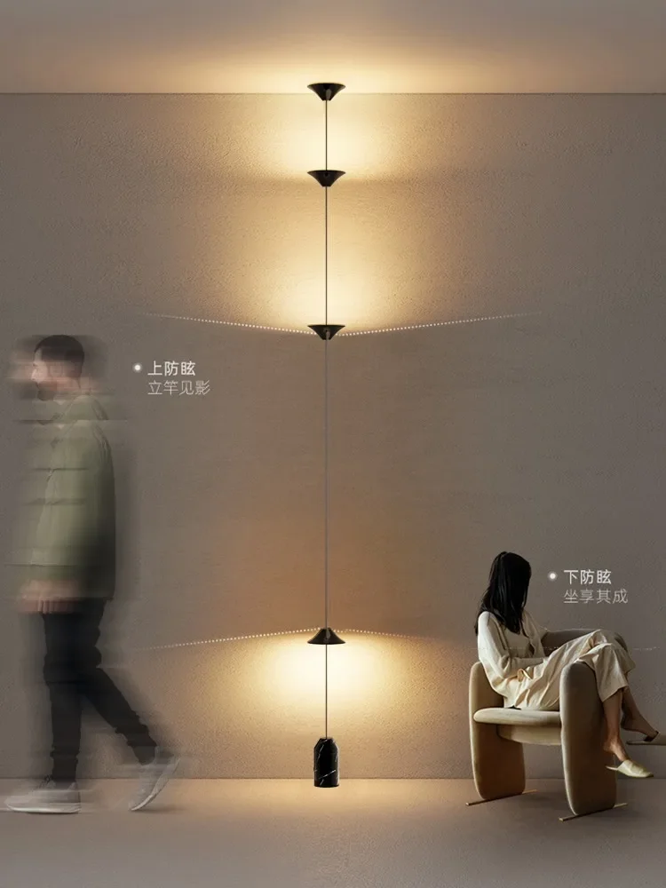 Modern Minimalist Led Floor Lamp for Living Room Aisle Wall Atmosphere Suspension Floor Lamp Plug Creative Bedroom Bedside Lamp