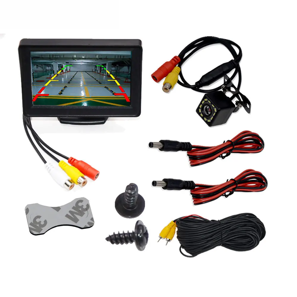 Car Rear View Camera with or Monitor 4.3 inch Screen TFT LCD Display HD Digital Color 4.3 Inch PAL/NTSC for Parking Reverse