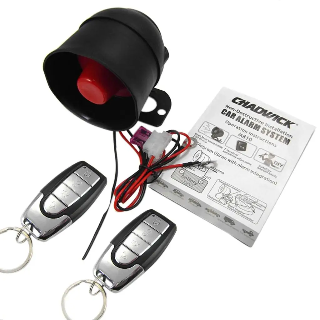 Universal Car Alarm Security System Anti Burglar w/ 2 Remote Control