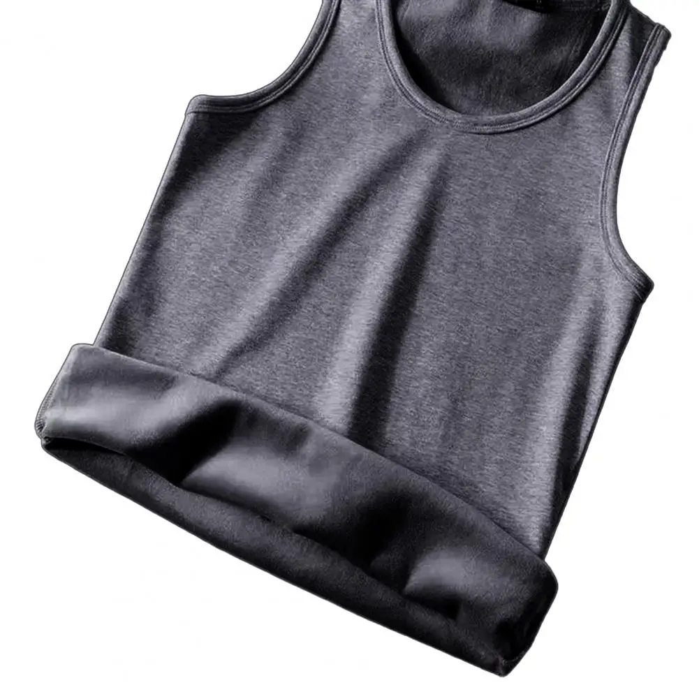 Men Winter Tank Top Men\'s Thermal Sleeveless Vest Slim Fit Bottoming Top for Fall Winter Homewear Pajamas Soft Elastic Warm