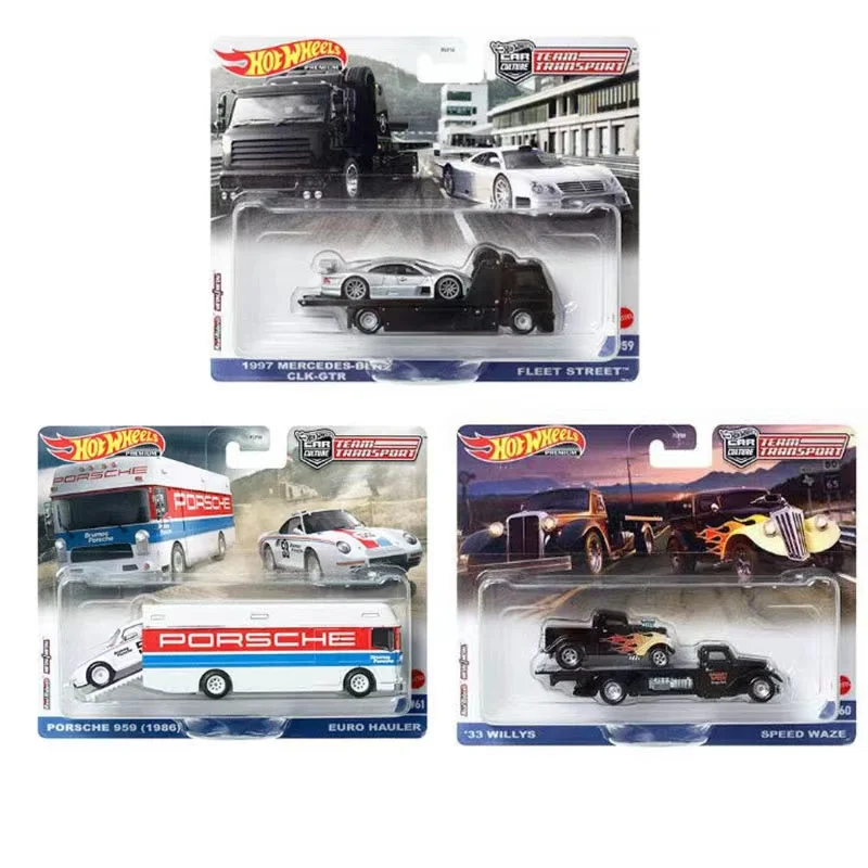 Hot Wheels Premium Team Transport 1/64 Miniature Mercedes-Benz HotWheels Diecast  Model Car Hoteelws Hotweheels Cart Hot Wells