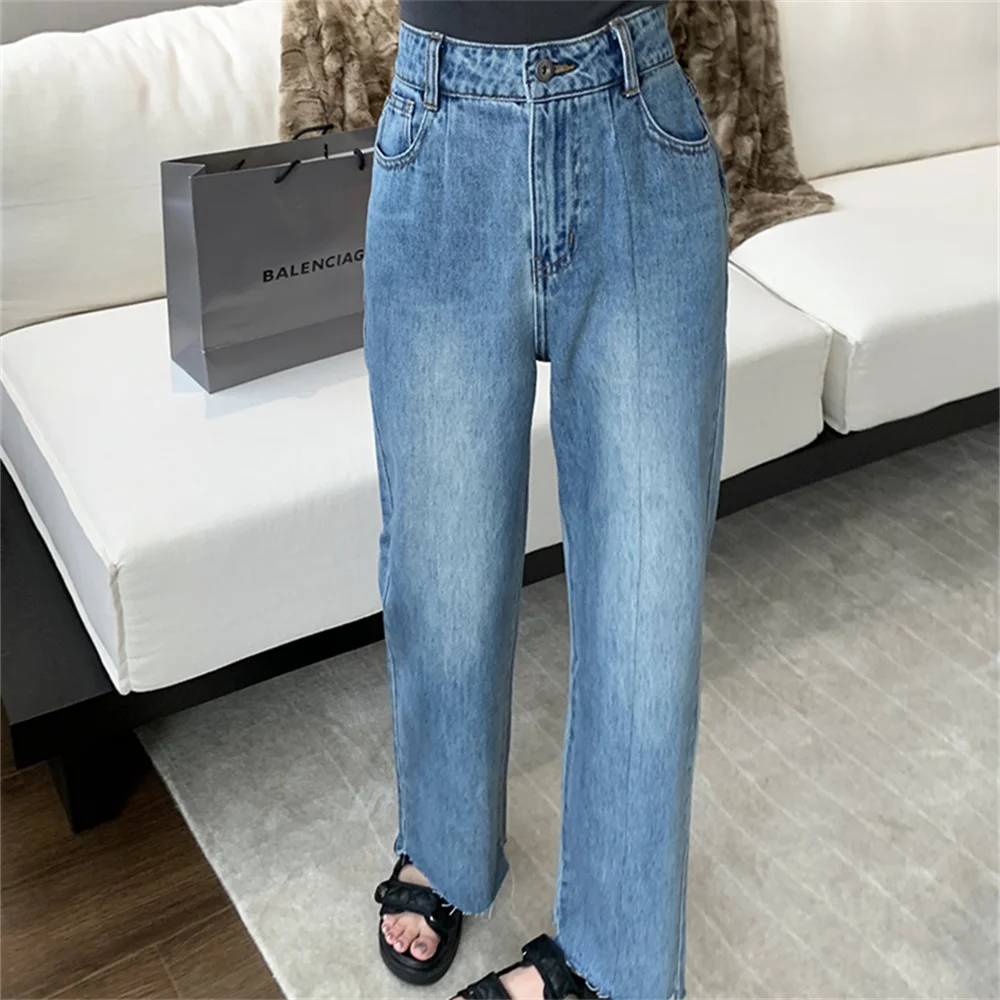 Plamtee Ol Denim Rechte Broek Vrouwen Ol Wijde Pijpen Vintage Zomer Casual Jeans High Street Cowboy Nieuwe Kantoor Dame Broek