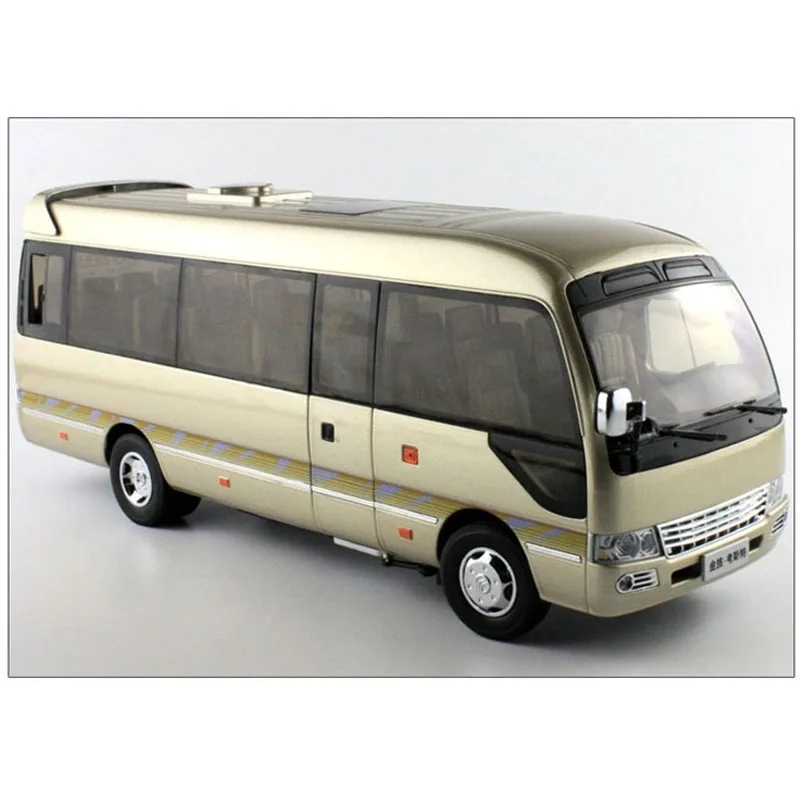 Diecast Alloy 1:24 Scale Jinlv Coaster Business Van Minibus Model Adult Classic Collection Display Ornament Souvenir Gift