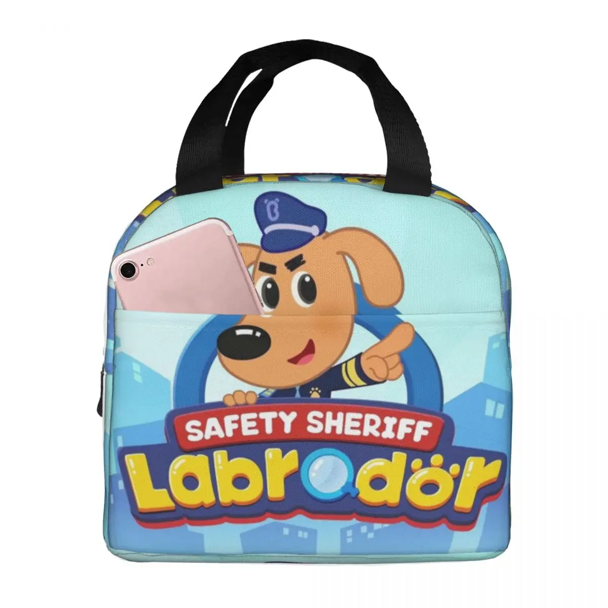 Bolsas de almuerzo Sheriff Labrador, caja Bento aislada, bolsa de almuerzo portátil, bolsa de Picnic reutilizable, bolsa térmica más fresca para mujer, niños, oficina
