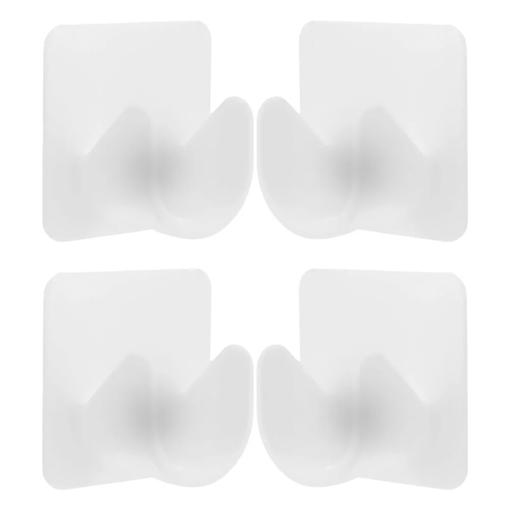 

4pcs Curtain Rod Brackets Adhesive Wall Mount Holders For Indoor Shower Closet Tension Rods No Drilling Required Sturdy Abs