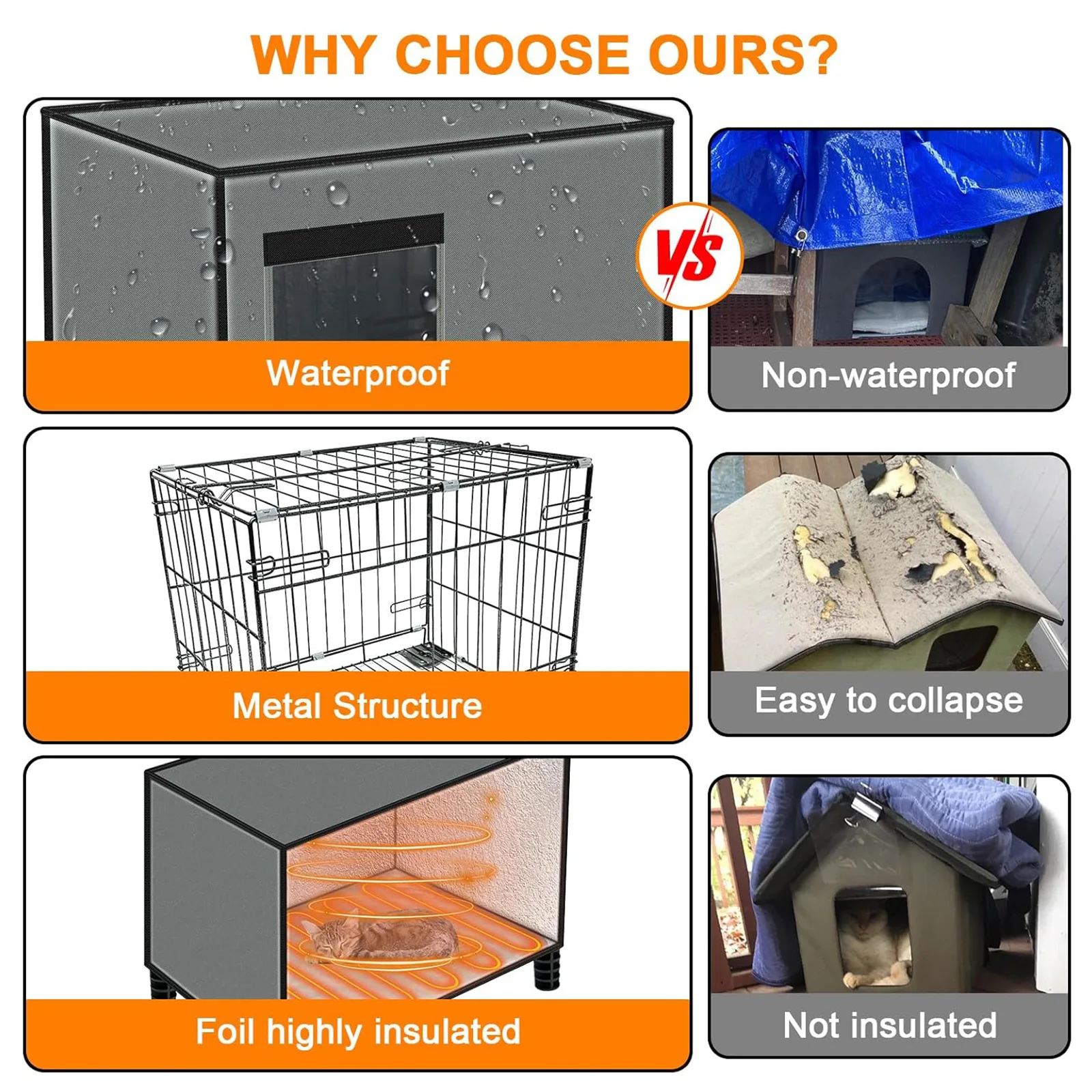 

hot sale Strengthening frame cat nest Outdoor heating Insulation box Foldable delivery room Windproof and rainproof