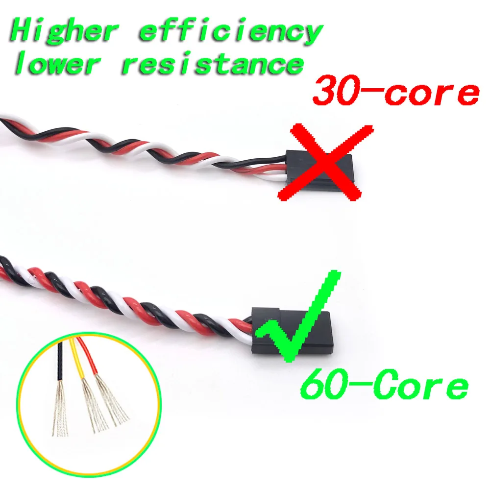 10pcs YSIDO 100mm/150mm/200mm/300mm/500mm RC Servo Extension Cord Cable Wire Lead JR For RC Helicopter Ariplane Fixed-Wing Drone