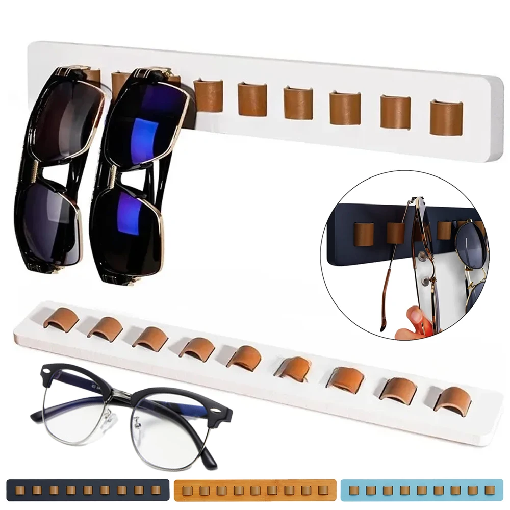 

Wall Mounted Eyeglass Rack Wooden Glasses Storage Holder Glasses Display Rack Sunglasses Wall Shelf Household Organizer Racks