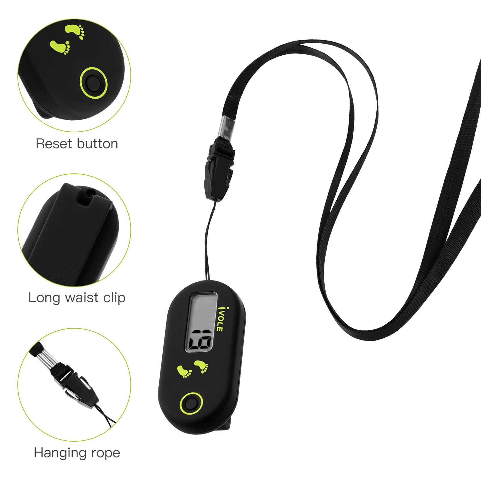 Mini Step Counter Running Walking Pedometer 3D Digital Pedometer Mini Portable Exercise Step Counter