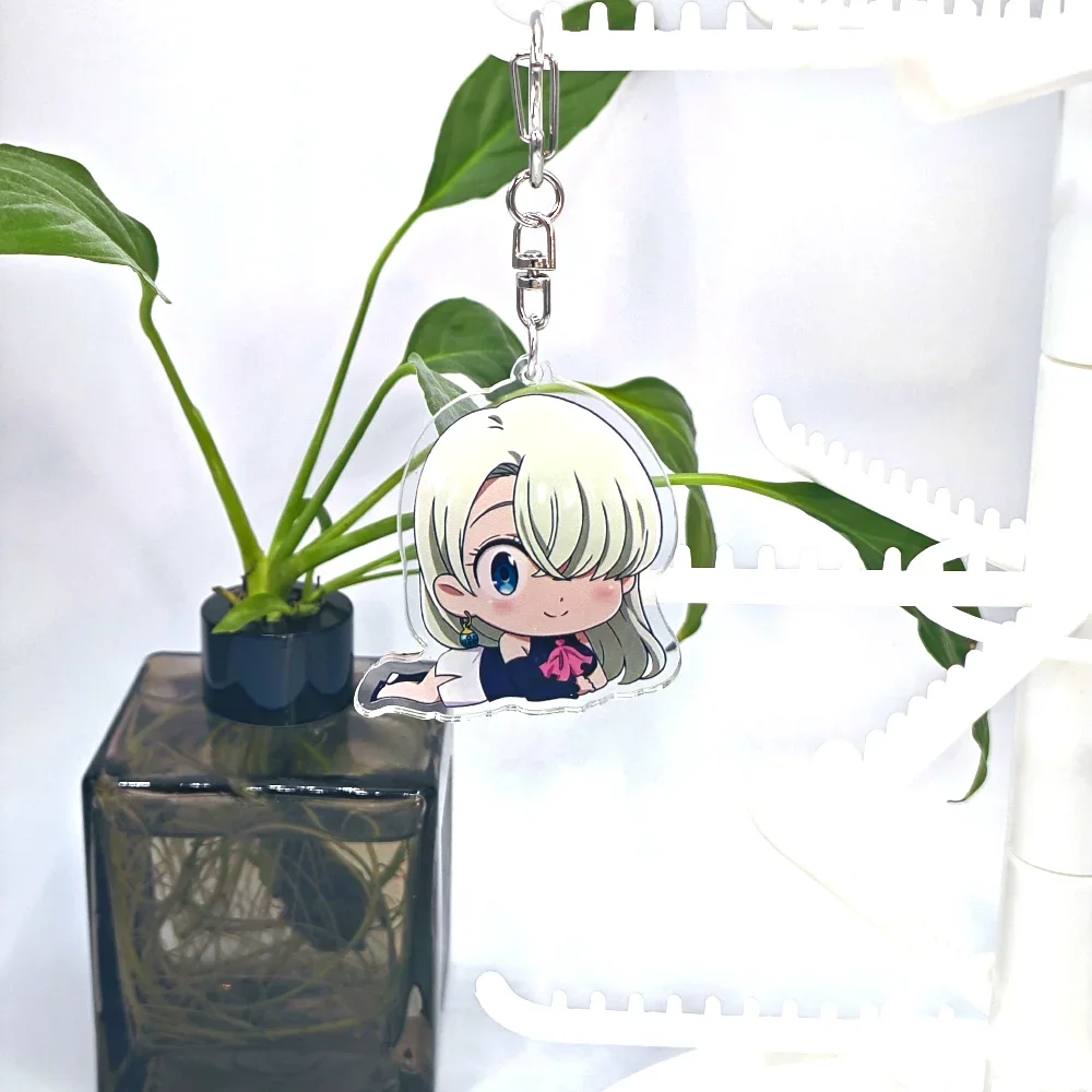 Cartoon Anime Lilo and Stitch Pendant Keychains Holder Car Key Chain Key Ring Mobile Phone Bag Hanging The Seven Deadly Sins