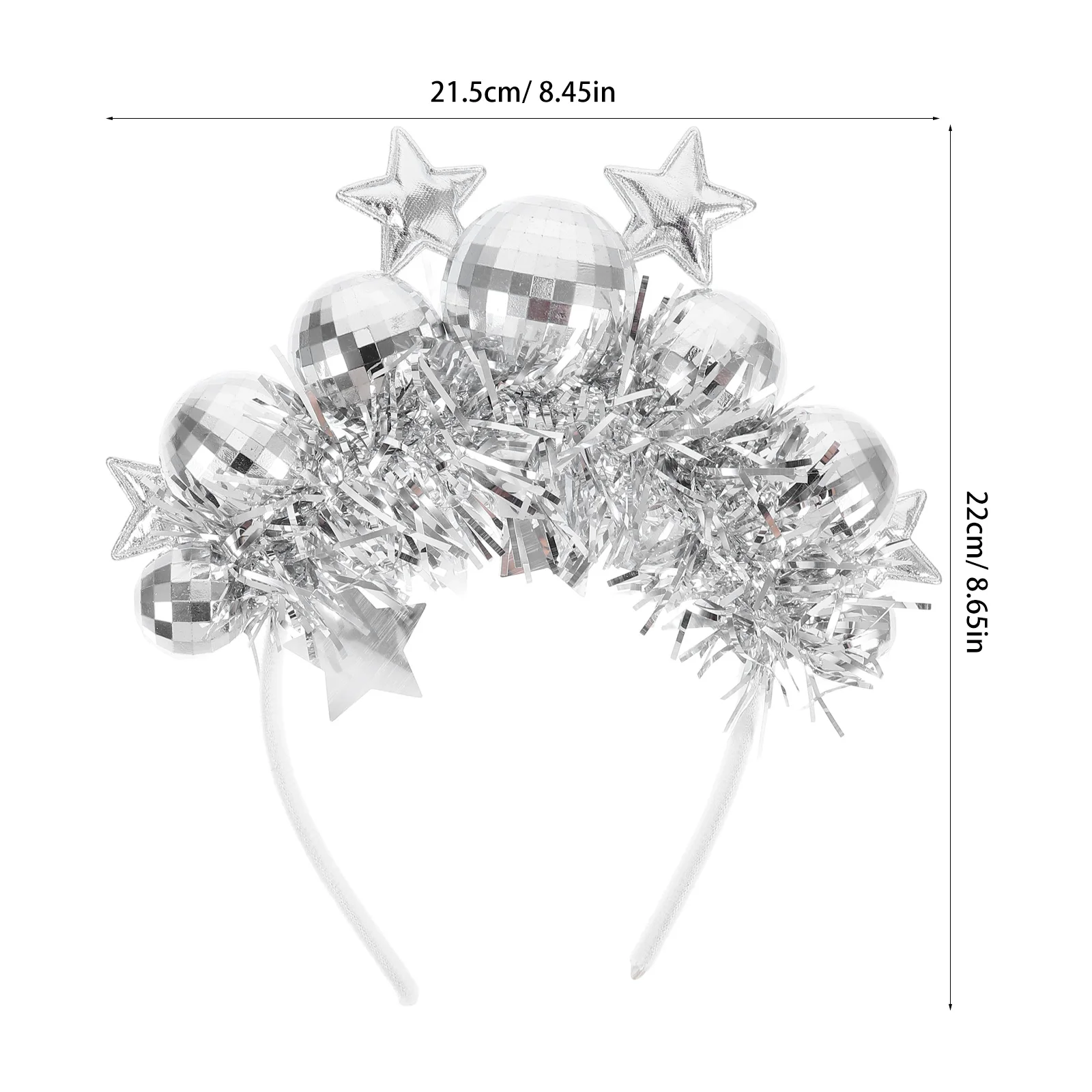 Diadema de bola de discoteca para mujer: aro para el pelo de fiesta temática de discoteca con oropel y oropel, tocado de vacaciones para mujeres y niñas, accesorios de disfraz